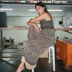 Urban outfitters Flowy Botanical Olive Leaf Smocked Jumpsuit XS-TP